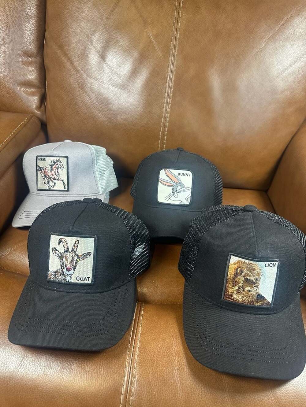 Horse, lion, bugs bunny, goat lot of 9 hats